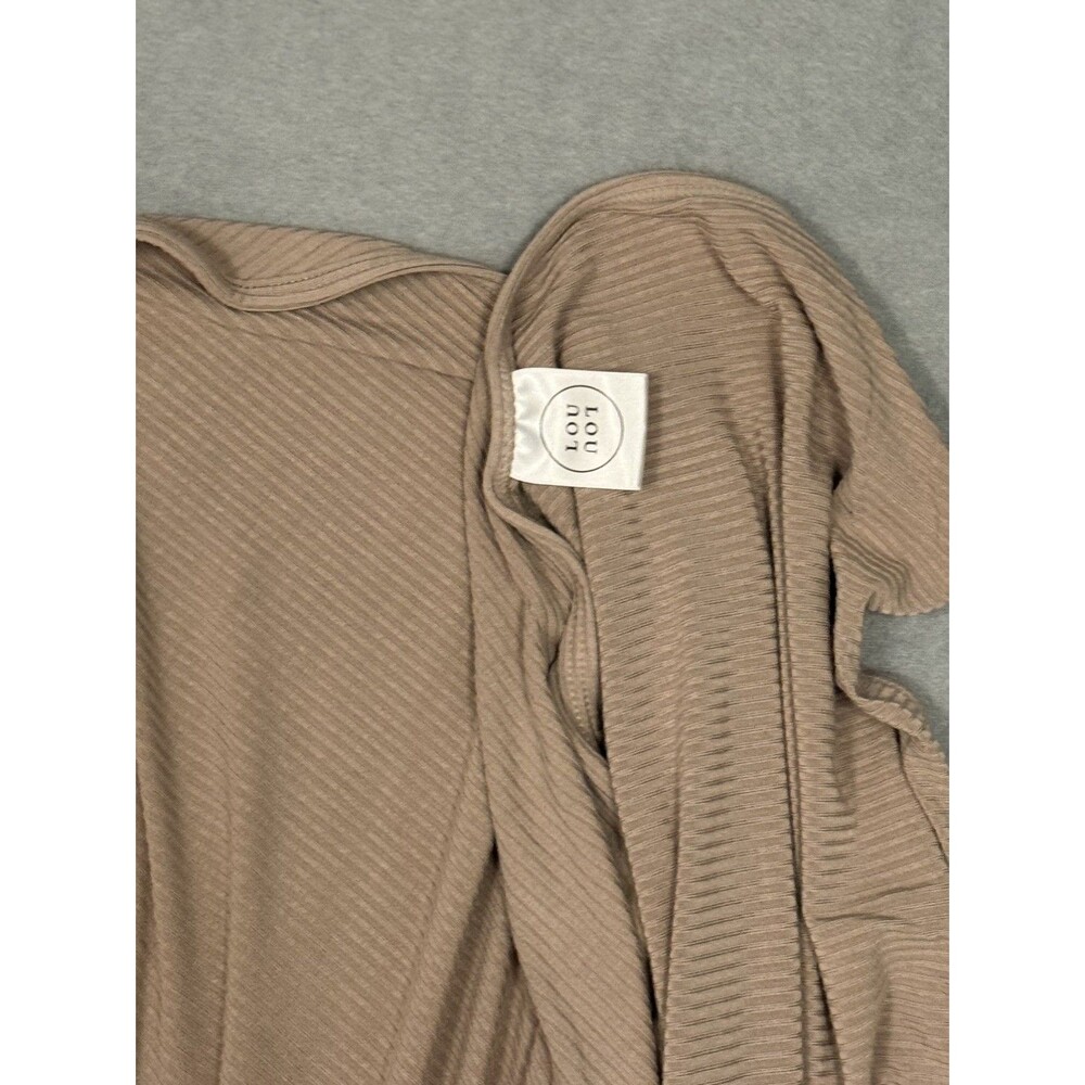 Lou Lou & Company Ribbed Knit Swaddle Baby Blanket Beige Tan TaupeStretchy 46x46